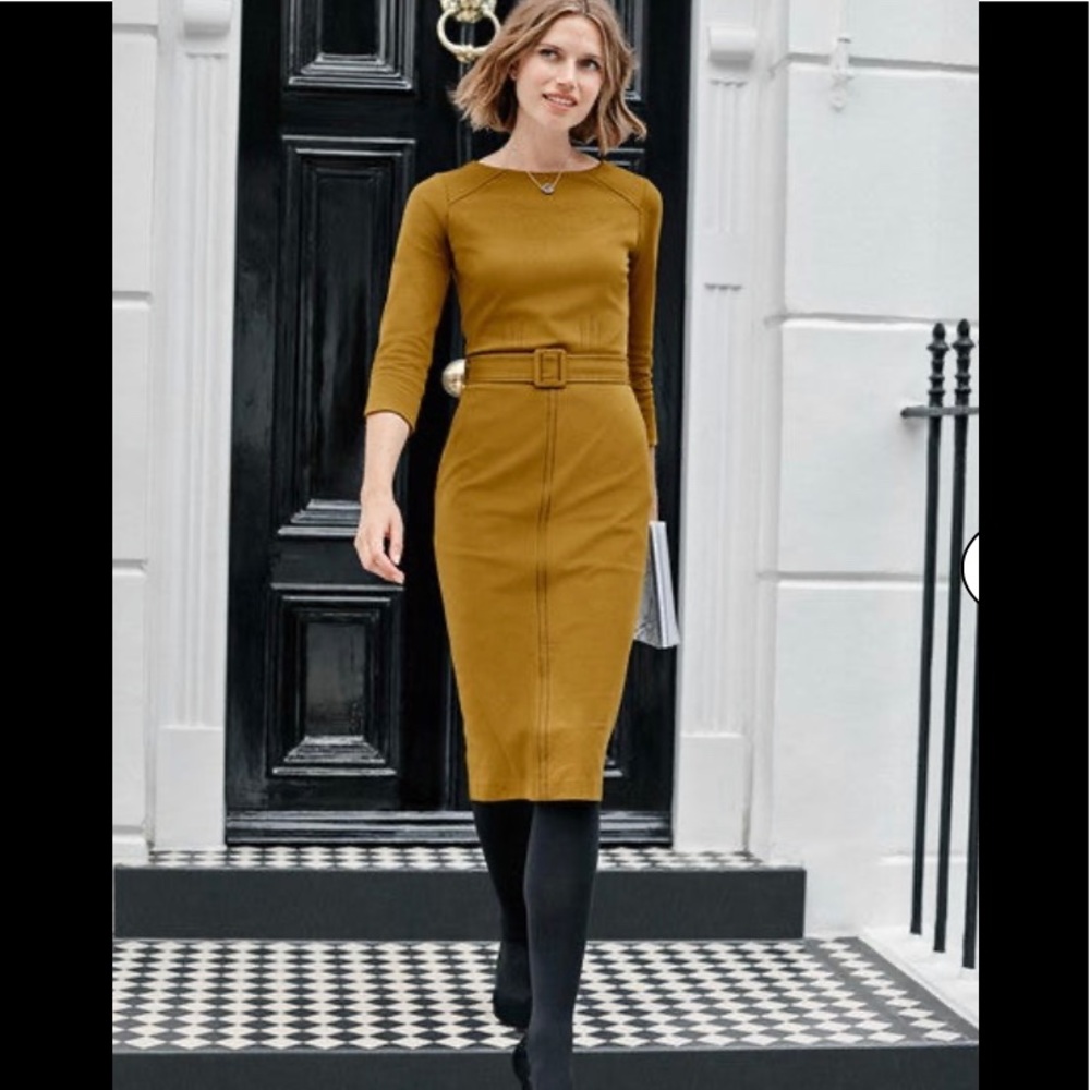 Boden Rosalie Ponte dress in “Trumpet” size 10L